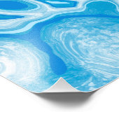 Impression Photo Bleu vert Marbre numérique Fluide Art (Coin)