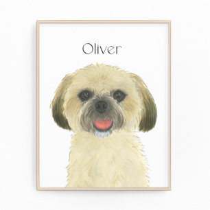 Impression Photo Blonde personnalisée Tan Golden Shih Tzu Art