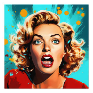 Impression Photo Blonde Pop Art surpris