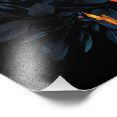 Impression Photo Bloom tropical sur noir (Coin)