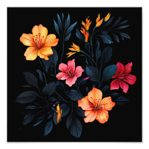 Impression Photo Bloom tropical sur noir