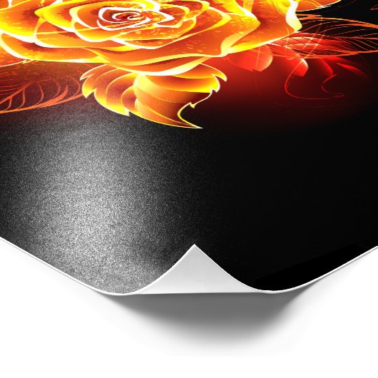 Impression Photo Blooming Fire Rose (Coin)