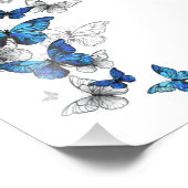 Impression Photo Blue Flying Butterflies Morpho (Coin)