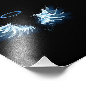 Impression Photo Blue Glowing Angel Wings on black background (Coin)