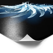 Impression Photo Blue Glowing Angel Wings on black background (Coin)