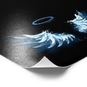 Impression Photo Blue Glowing Angel Wings on black background (Coin)