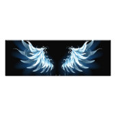 Impression Photo Blue Glowing Angel Wings on black background (Devant)