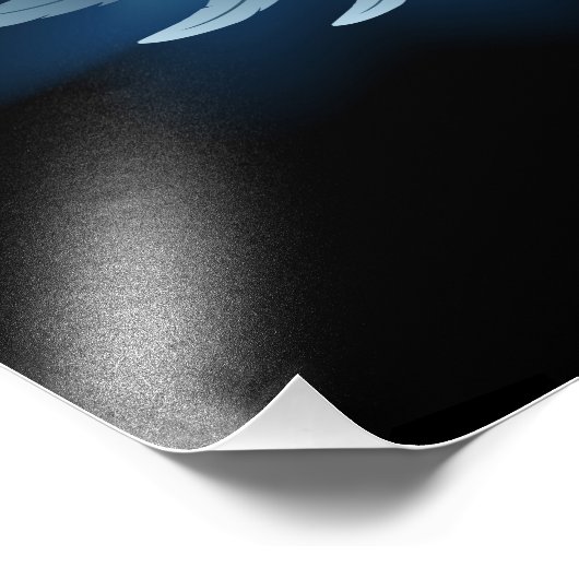 Impression Photo Blue Glowing Angel Wings on black background (Coin)