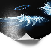 Impression Photo Blue Glowing Angel Wings on black background (Coin)