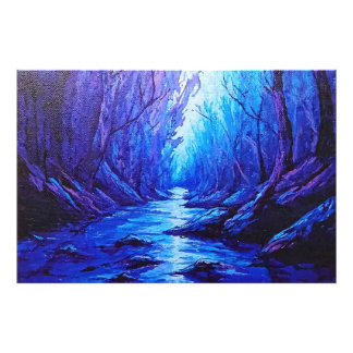 Impression Photo Blue Reflections in the Mystical Forest