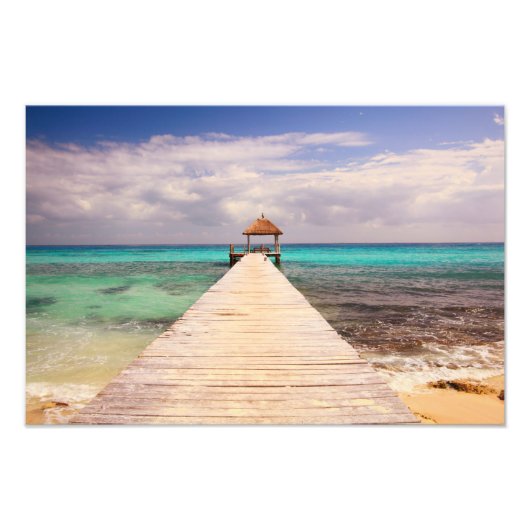 Impression Photo Boardwalk Dock dans la mer des Caraïbes (Devant)