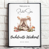 Impression Photo Boho Glamping Bachelorette Party Affiche de bienve