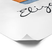 Impression Photo Boho Orange Caméra & Bouquet Floral Aquarelle (Coin)