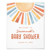 Impression Photo Boho Sunshine Neutral Baby Shower Welcome Sign (Devant)