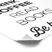 Impression Photo Boire Café Lire Livres Soyez Heureux (Coin)