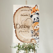 Impression Photo Bois Animaux Baby shower rustique Affiche de bienv