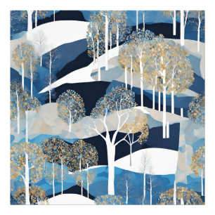Impression Photo Bois d'hiver blanc neige moderne