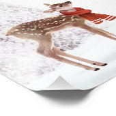 Impression Photo Bois Noël cerfs et mur d'oiseaux (Coin)