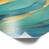 Impression Photo "Bolonia" Bleu Vert Orange Vagues (Coin)