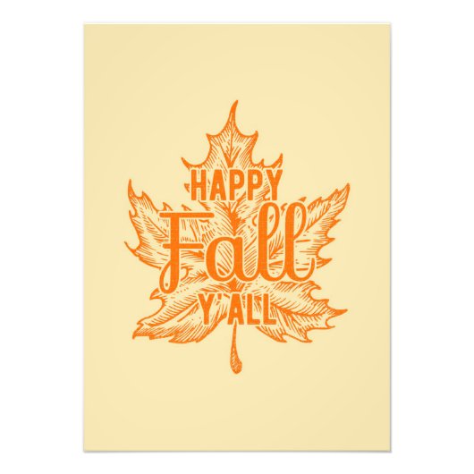 Impression Photo Bon thanksgiving Happy Fall Yall (Devant)