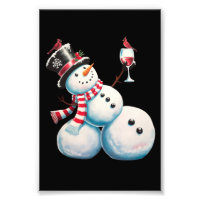 Bonhomme de neige avec vin Noël Cadeau de Noël drô