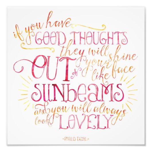 Impression Photo Bonnes pensées Sunbeams (Devant)