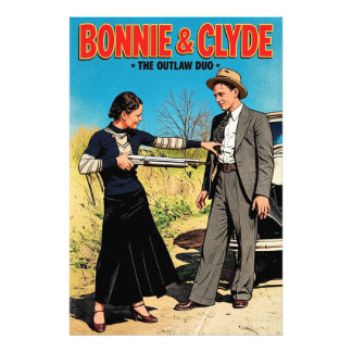 Impression Photo Bonnie Et Clyde Le Duo De Hors La Loi Art Rétro