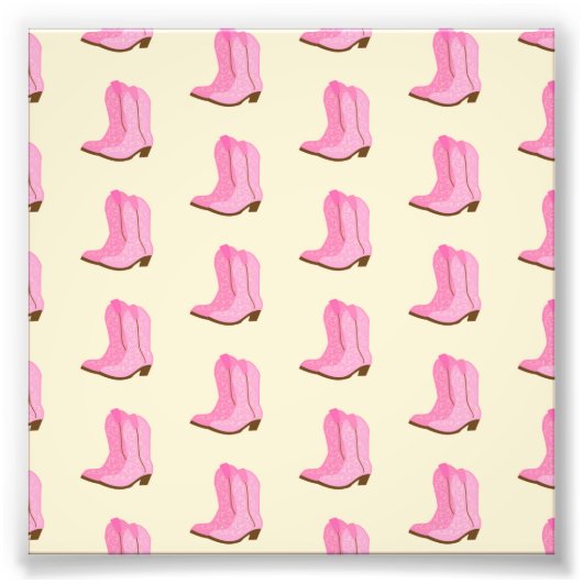 Impression Photo Boots Cowboy Pink Country Texas Ranch (Devant)