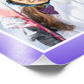 Impression Photo Bordure de dégradé d'aura bleu rose violet (Coin)