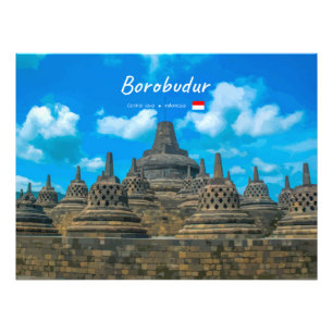 Impression Photo Borobudur, Indonésie - Temple bouddhiste ancien