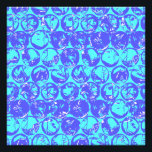 Impression Photo Boucle pop art bleu<br><div class="desc">Motif d'enveloppement de bulle d'art pop en bleu et turquoise</div>