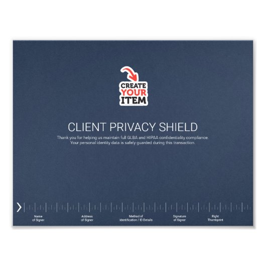 Impression Photo Bouclier de protection de confidentialité notarial (Devant)