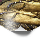 Impression Photo Bouddha D'Or, Yeux Fermés, Priant Méditant (Coin)