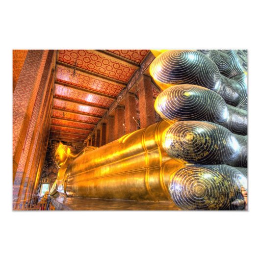 Impression Photo Bouddha géant couché à l'intérieur du temple, Wat (Devant)