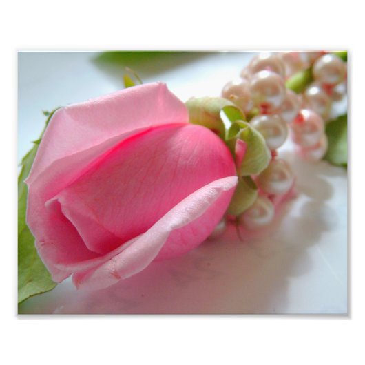 Impression Photo Boule rose rose avec collier de perle (Devant)