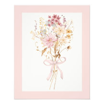 Bouquet de Fleur sauvage rose vif avec Bow Feminin