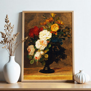 Impression Photo Bouquet de fleurs dans un vase antique
