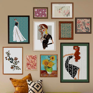 Impression Photo Bouquet de fleurs et de Feuilles