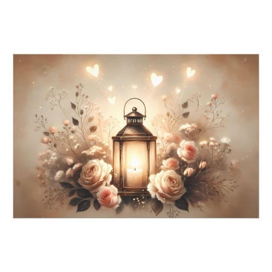 Impression Photo Bouquet de lanterne rose Glow (Devant)