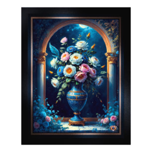 Impression Photo Bouquet Floral Glorieux Sous Un Ciel Lune