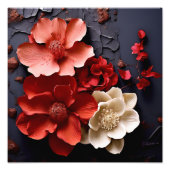 Impression Photo Bouquet frappant de fleurs rouges et blanches (Devant)