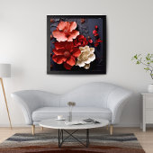 Impression Photo Bouquet frappant de fleurs rouges et blanches