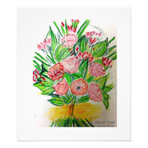 Impression Photo Bouquet plat rose