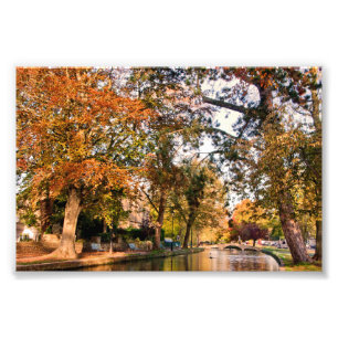 Impression Photo Bourton sur l'eau Autumn Trees Cotswolds