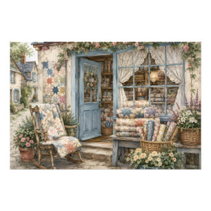 Impression Photo Boutique de Courtepoint Cottagecore Français Aquar