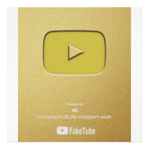 Impression Photo Bouton Gold Play FakeTube