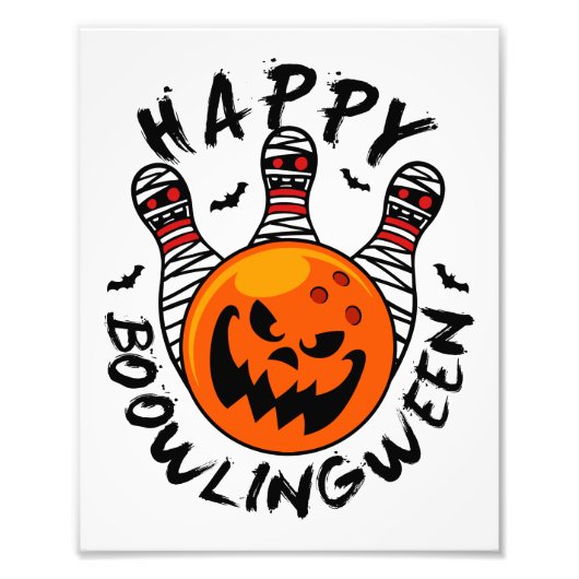 Impression Photo Bowling Halloween Bowler Happy Bowlingween (Devant)