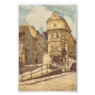Impression Photo Bratislava par Richard Lux Siècle Eau-forte coloré