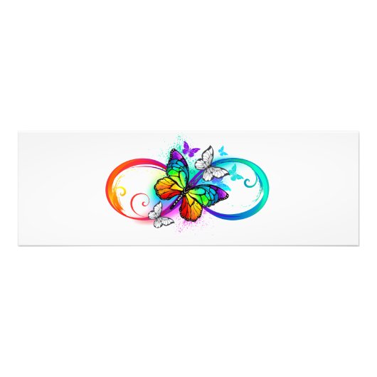 Impression Photo Bright infinity with rainbow butterfly (Devant)