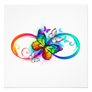 Impression Photo Bright infinity with rainbow butterfly